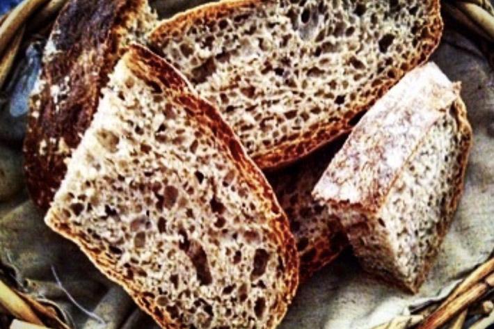 pan de centeno y trigo sin amasado